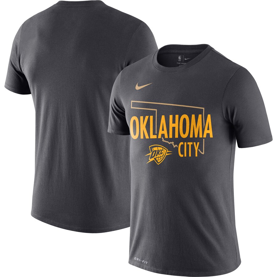 Men 2020 NBA Nike Oklahoma City Thunder Anthracite 201920 City Edition Hometown Performance TShirt